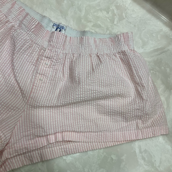 Boxercraft Pink Striped Cotton Seersucker Shorts Elastic Waist, Women’s Sz Med - Picture 3 of 12